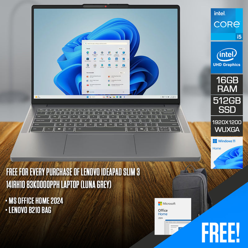 Lenovo IdeaPad Slim 3 14IRH10 83K0000PPH Laptop (Luna Grey)
