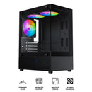 Trendsonic Juro JR14A Mesh Front/TG Side Panel Micro ATX PC Case with 3x Fixed Color Fan