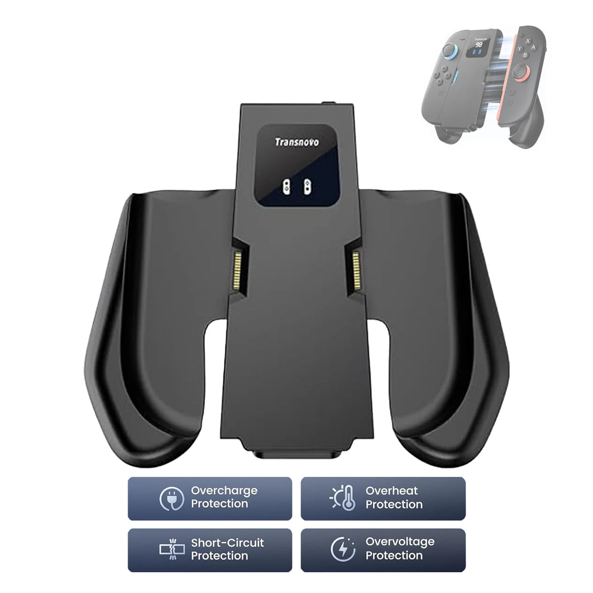Transnovo 1400mAh Charging Grip for Nintendo Switch 2 (Black) (NS2-CG08)