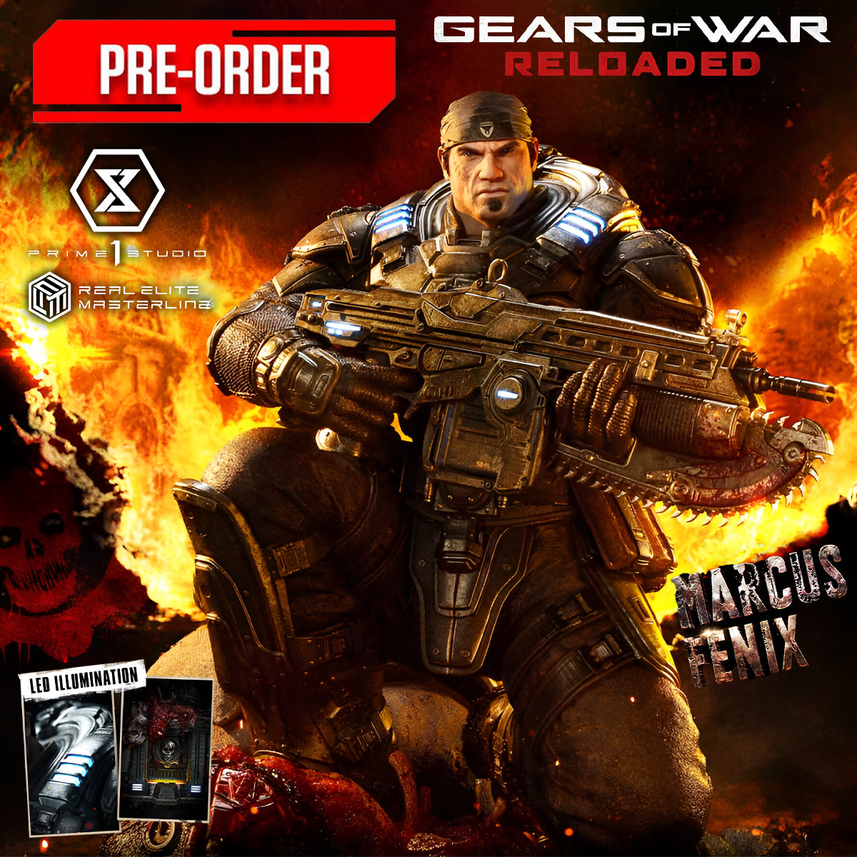 Real Elite Masterline Gears of War: Reloaded Marcus Fenix | DataBlitz