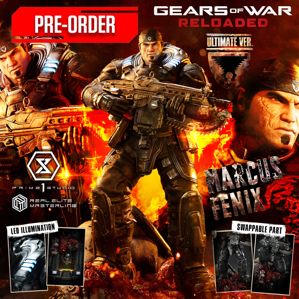 Real Elite Masterline Gears of War: Reloaded Marcus Fenix | DataBlitz