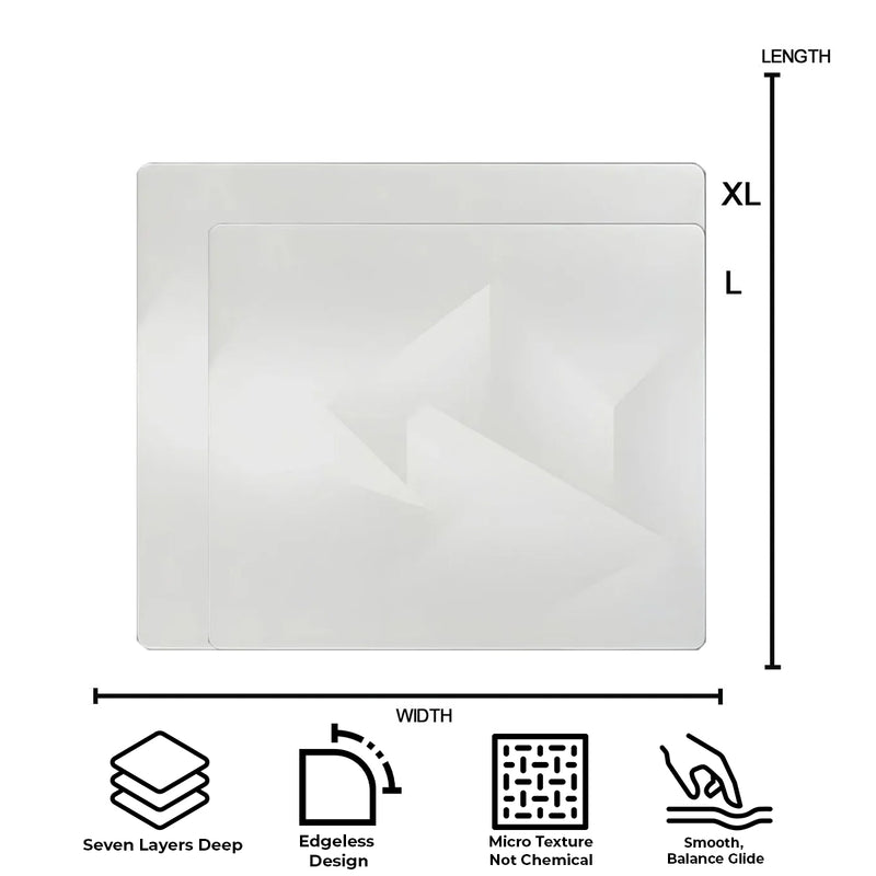 GLSSWRKS Polarity Series Glass Mousepad (Large, XLarge) (White)
