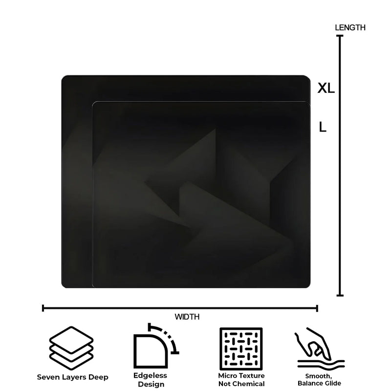 GLSSWRKS Polarity Series Glass Mousepad (Large, XLarge) (Black)