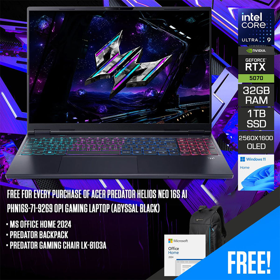 Acer Predator Helios Neo 16S AI PHN16S-71-9269 OPI Gaming Laptop (Abyssal Black)
