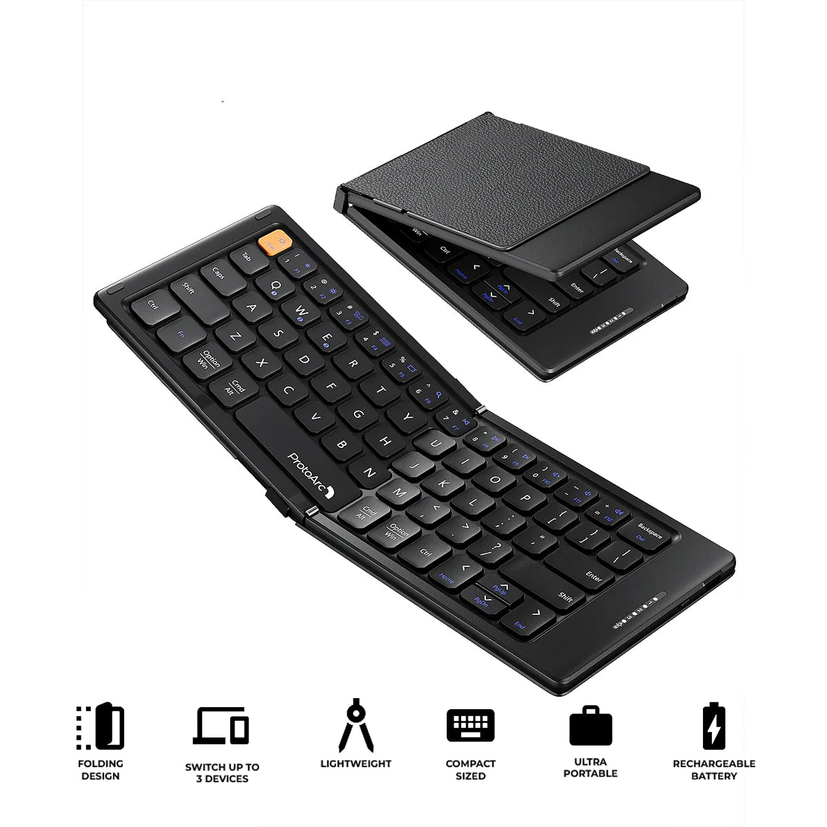 ProtoArc XK04 Foldable Compact Bluetooth Keyboard (Black) (CP015547)