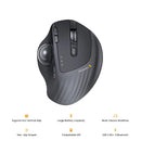 ProtoArc EM01 NL Ergonomic Wireless Trackball Mouse (Black + Grey Ball) (CP014935)