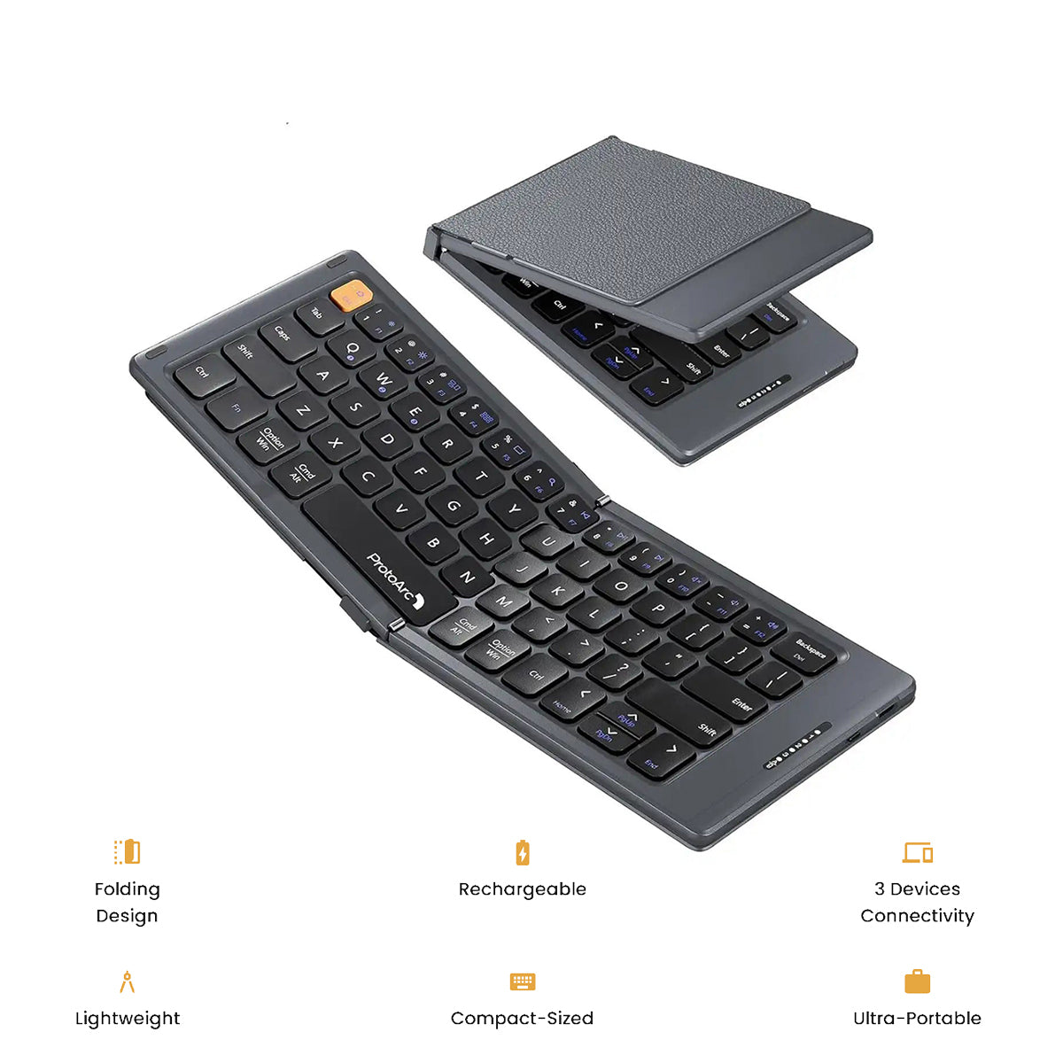 ProtoArc XK04 Foldable Compact Bluetooth Keyboard (Space Grey) (CP015548)