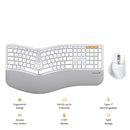 ProtoArc EKM01 Plus Dual Mode Full Size Ergonomic Keyboard Mouse Combo (White/Silver) (CP015758)
