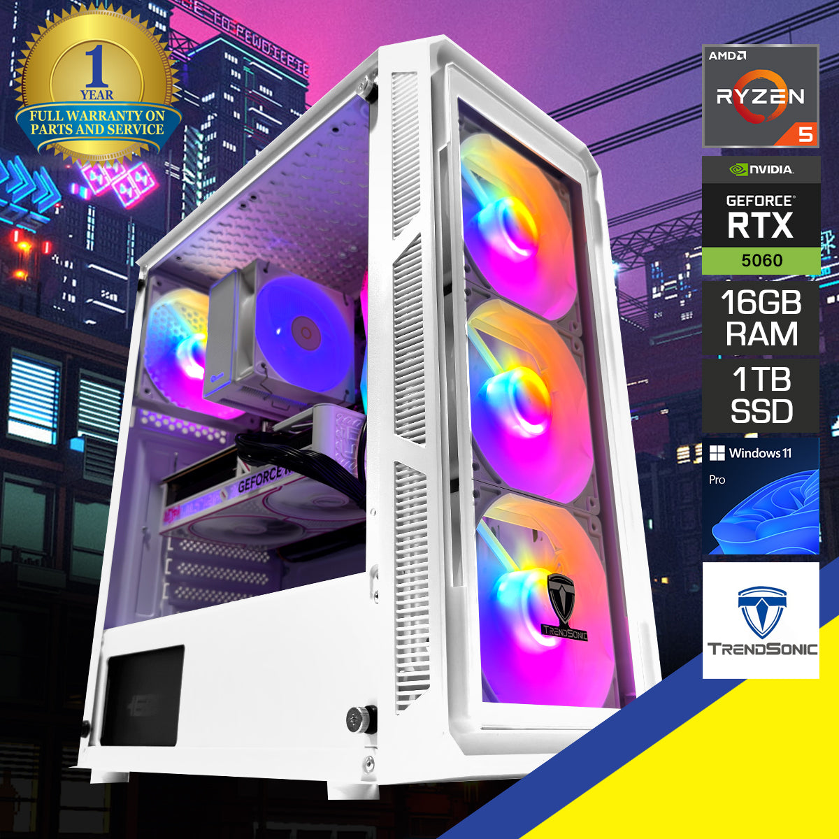 Sigma Hermes White Desktop Gaming PC