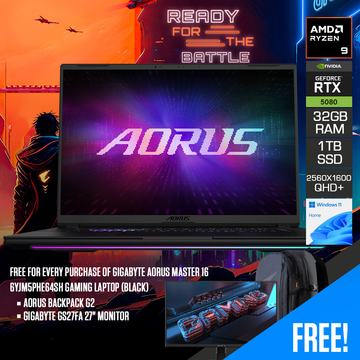 Gigabyte Aorus Master 16 6YJM5PHE64SH Gaming Laptop (Black)