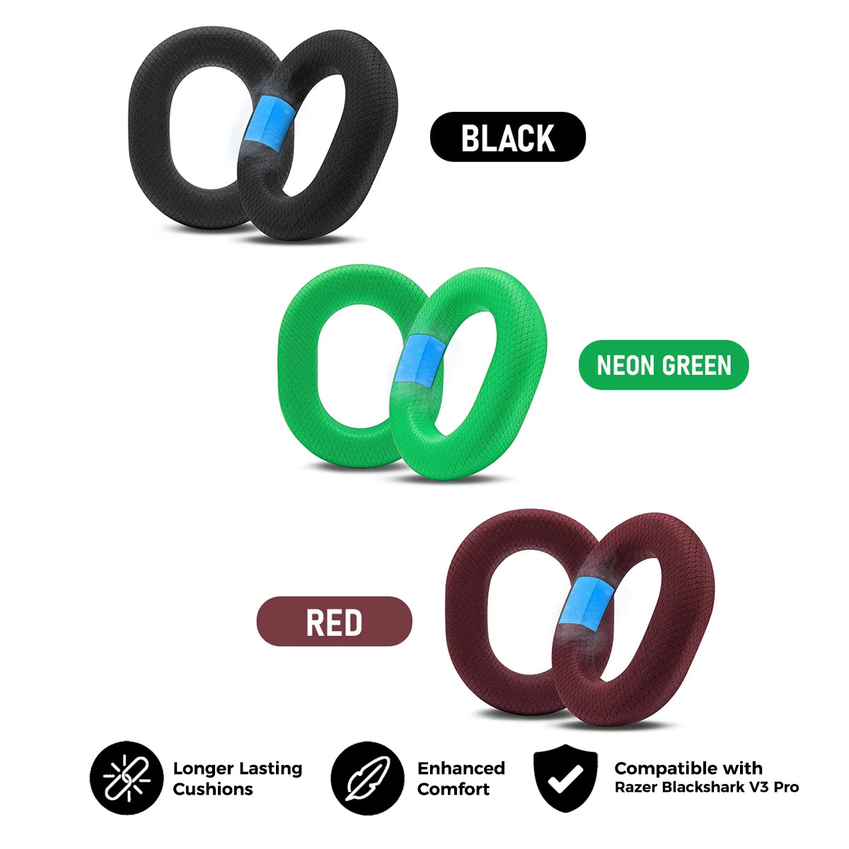 Wicked Cushions Razer Blackshark V3 Pro Earpads - WC FreeZe Cooling Gel