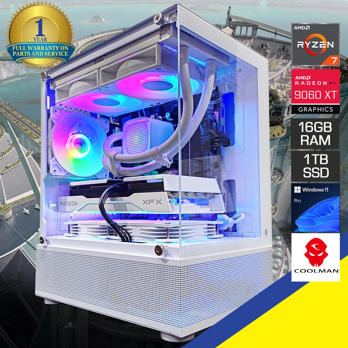 Aurora Reyna White Desktop Gaming PC