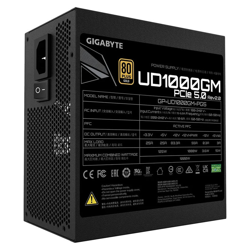 Gigabyte GP-UD1000GM V2 PG5 1000W Gold PCIE 5.0 Modular Power Supply