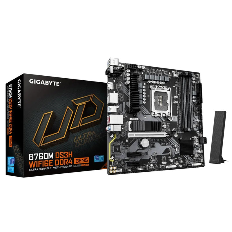 Gigabyte B760M DS3H WIFI6E DDR4 Gen5 Ultra Durable Motherboard