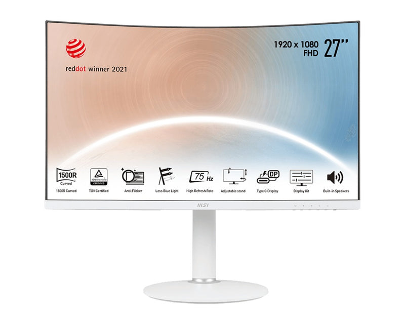 MSI Modern MD271CPW 27" FHD Business & Productivity Curved Monitor