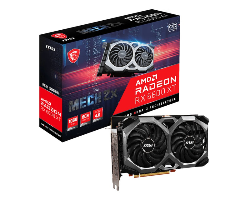 MSI Radeon RX 6600 XT Mech 2X 8GB OCV1 PCIE 4.0 GDDR6 Graphics Card