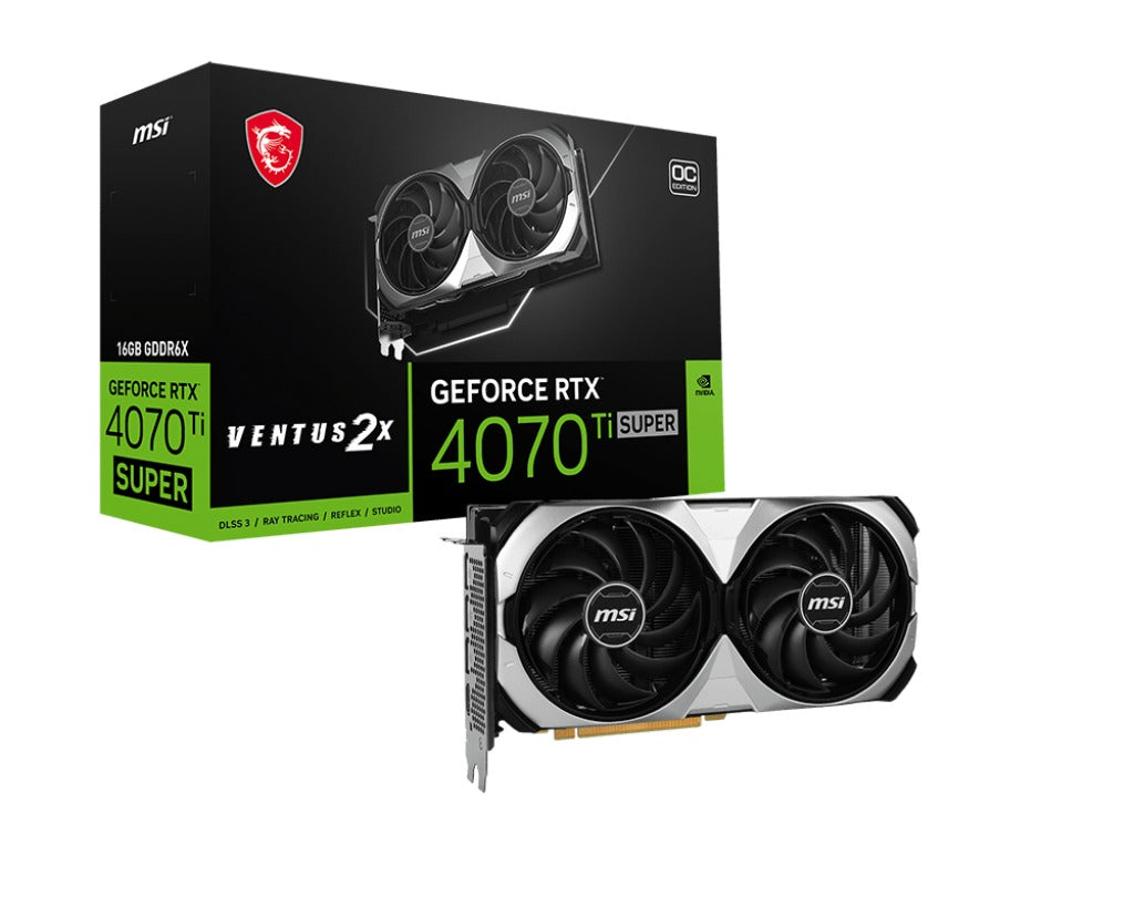 MSI GeForce RTX 4070 TI Super 16GB Ventus 2X OC GDDR6X Graphics Card (Black) | DataBlitz