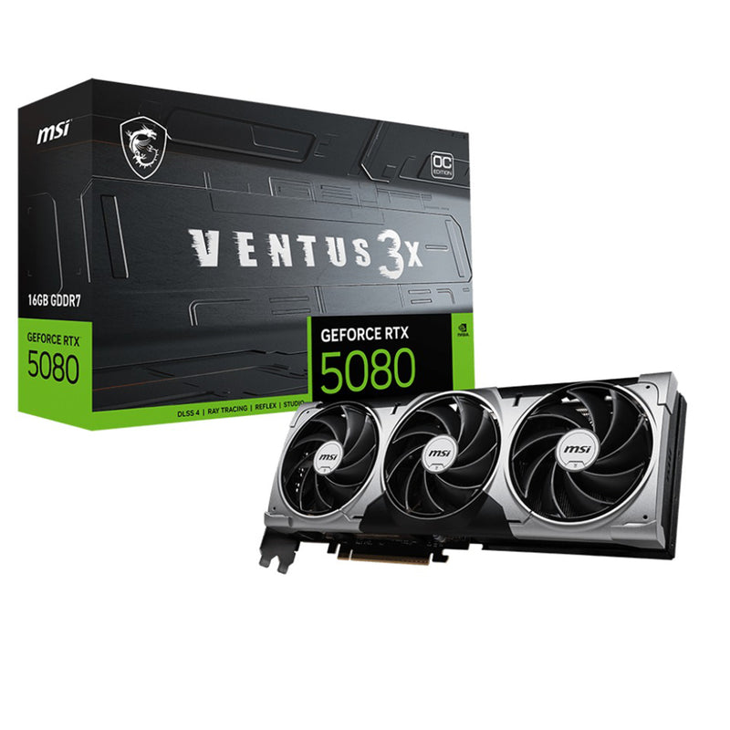 MSI GeForce RTX 5080 16GB GDDR7 Ventus 3X OC Graphics Card