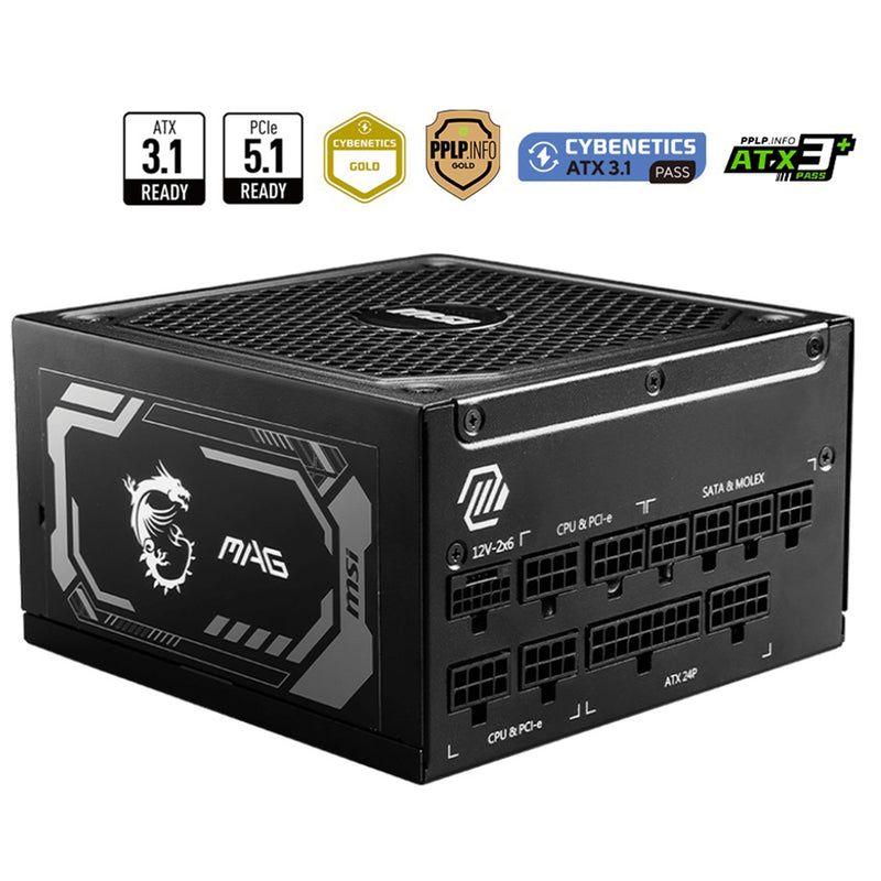 MSI MAG A1000GL PCIe5 1000W 80+ Gold Fully Modular Power Supply