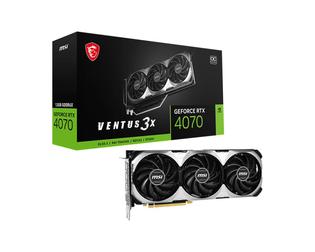 MSI GeForce RTX 4070 Ventus 3x 12GB OC GDDR6X Graphics Card