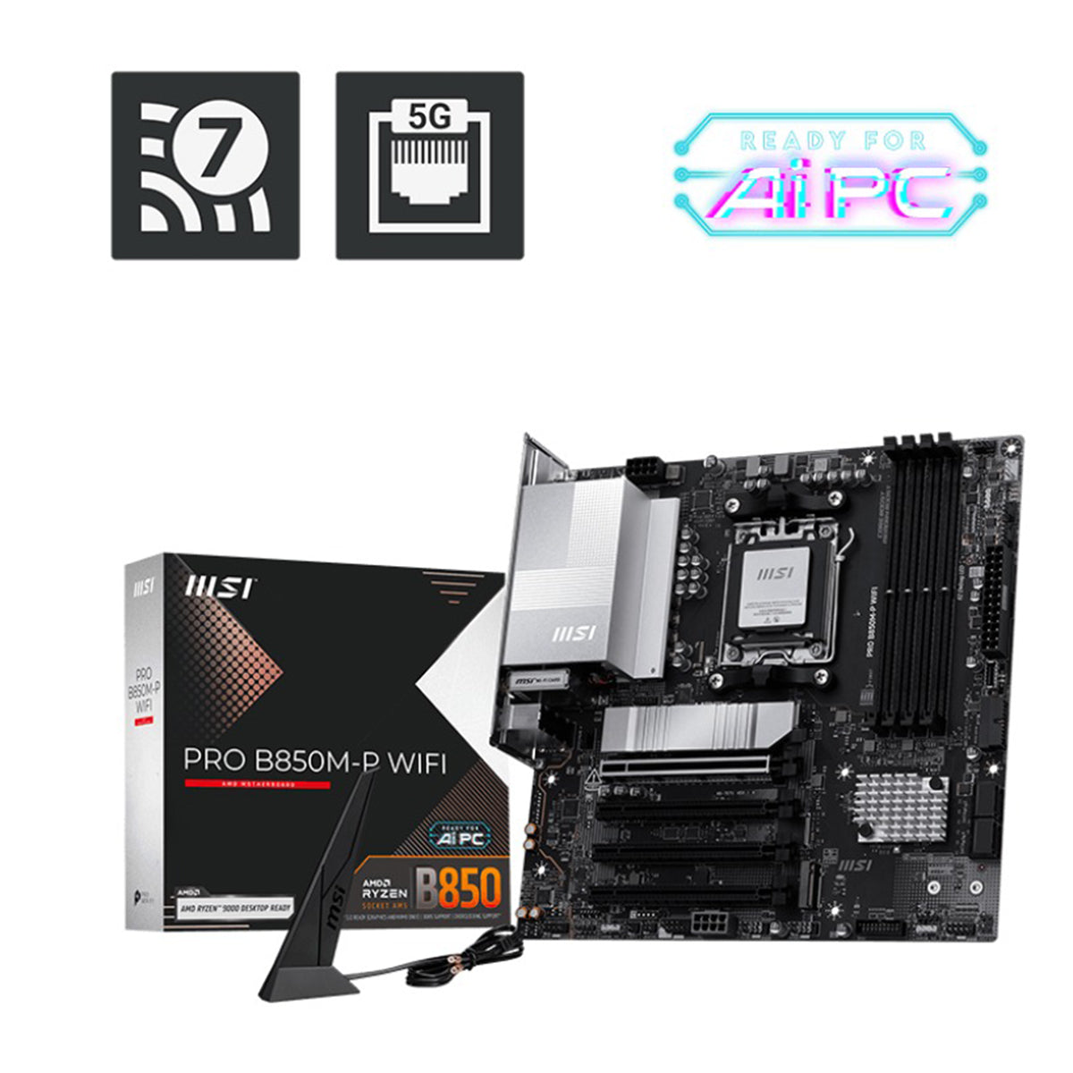 MSI Pro B850M-P WiFi DDR5 AMD Motherboard