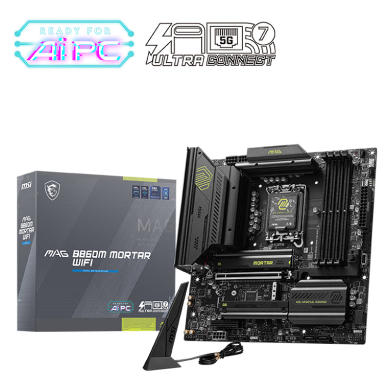 MSI MAG B860M Mortar Wifi DDR5 Intel Motherboard

