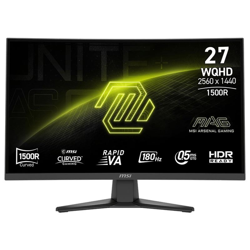 MSI MAG 275CQF E18 27" WQHD (2560x1440) 180Hz 0.05ms GTG Rapid VA Curved Gaming Monitor