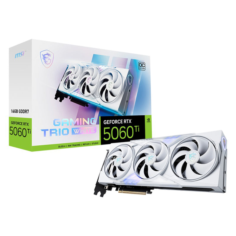 MSI GeForce RTX 5060 Ti 16GB GDDR7 Gaming Trio OC White Graphics Card