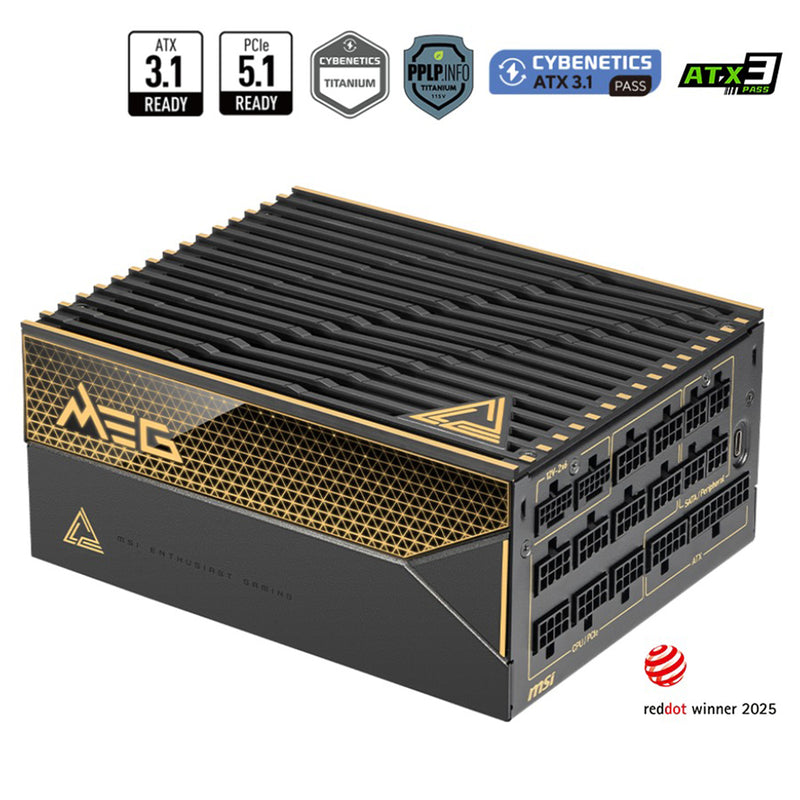 MSI MEG Ai1600T PCIe5 1600W 80+ Titanium Fully Modular Power Supply