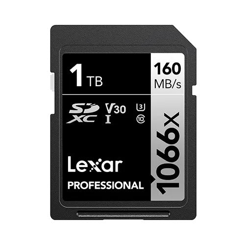 Lexar Professional 1066x SDXC UHS-I C10 U3 V30 160MB/s Read 120MB/s Write SD Card SILVER Series
