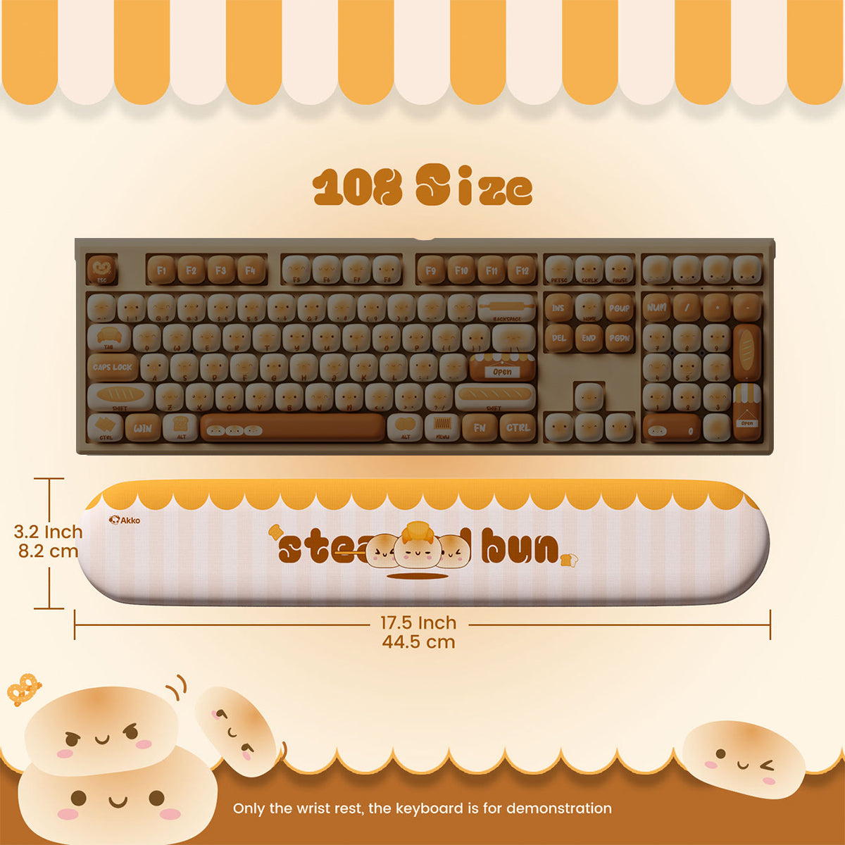 Akko x MonsGeek Steamed Bun Wrist Rest (75 Size, 108 Size)