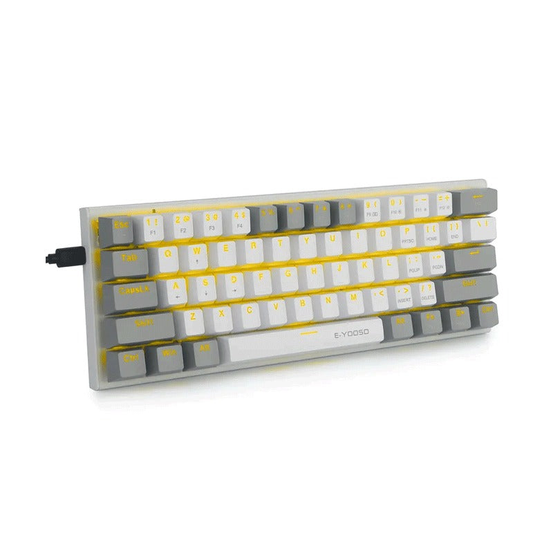 E-Yooso Z-11 Single Light RGB 61 Keys Hot Swappable Mechanical Keyboard White/Grey