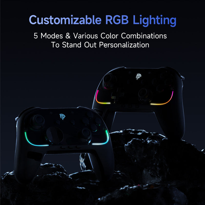 EasySMX S10 Gaming Controller with TMR Sticks, HD Rumble, Swappable D-pad