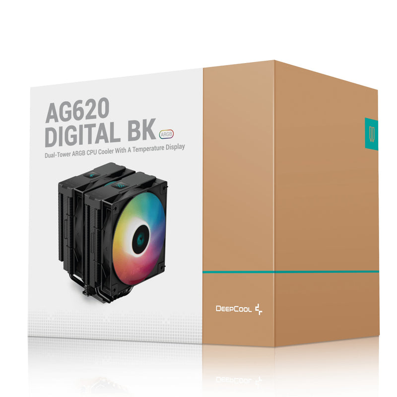 Deepcool AG620 Digital BK ARGB Dual-Tower CPU Cooler With A Temperature Display | DataBlitz