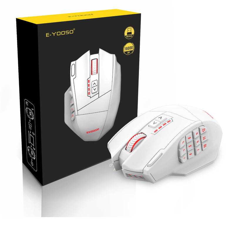 E-Yooso X-33 RGB Wireless Gaming Mouse (White)