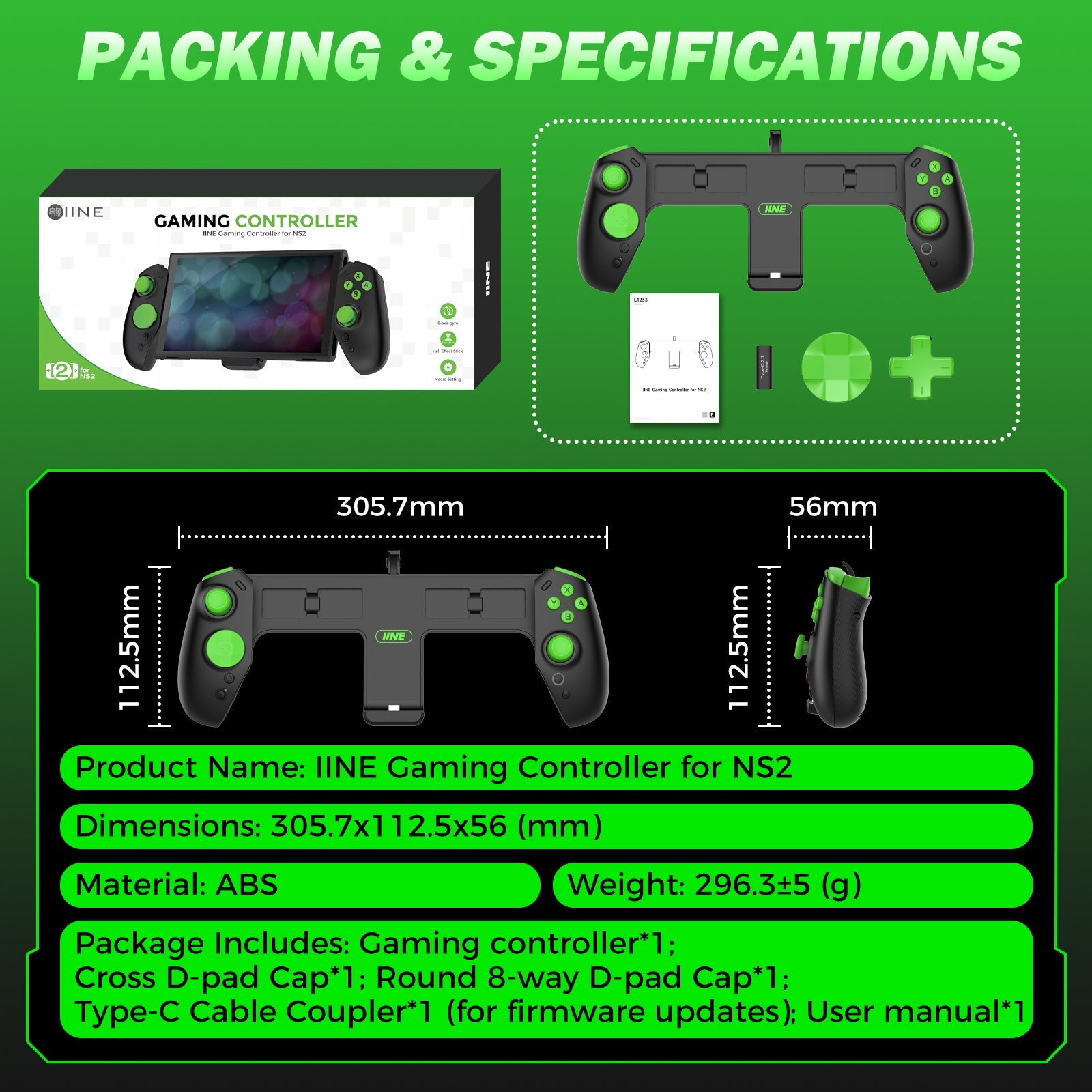 IINE Gaming Controller for Nintendo Switch 2 (L1233)