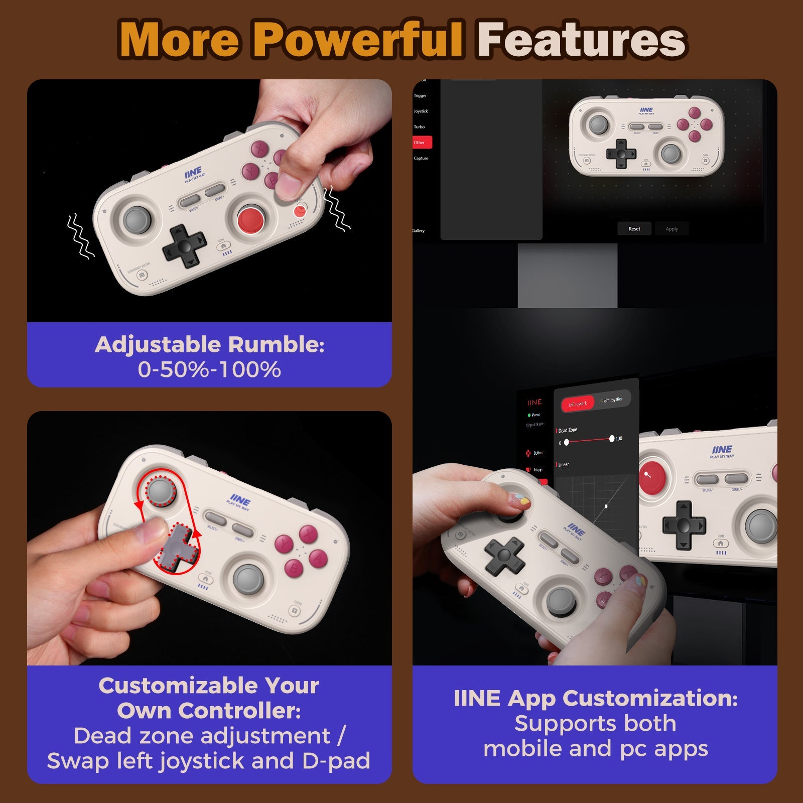 IINE Palm-Sized Retro Chronos Controller for Nintendo Switch