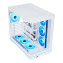 Sama V62 Mid-Tower Curved Panoramic TG Panel PC Case with 7x Pre-Installed ARGB Infinity Fans (Black, White) (V62-BKADA7X1-GL, V62-WHADA7X1-GL)