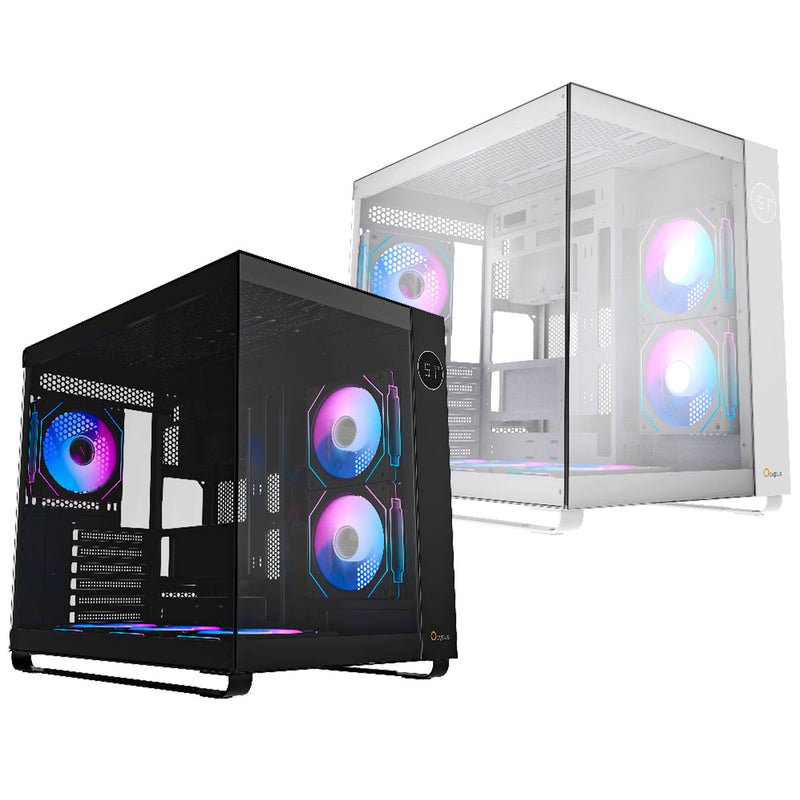 Ocypus Iota C70 RGB Panoramic Mid Tower Case With 6 RGB Fans (Black, White)