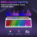 Ajazz Pixel68 Dot Matrix Large Screen RGB Tri-Mode Mechanical Keyboard (Black) (White Peach Switch)