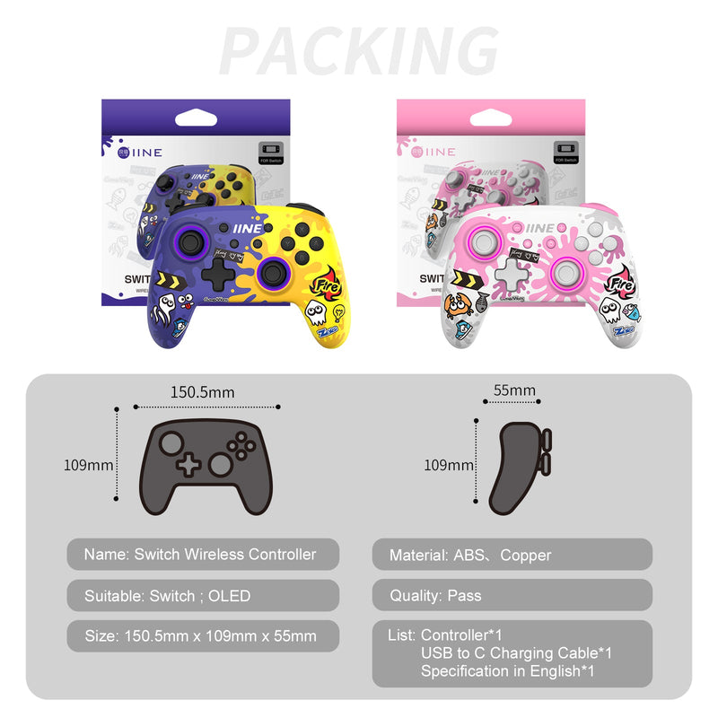 IINE Switch Controller NFC Pink & White (L708)