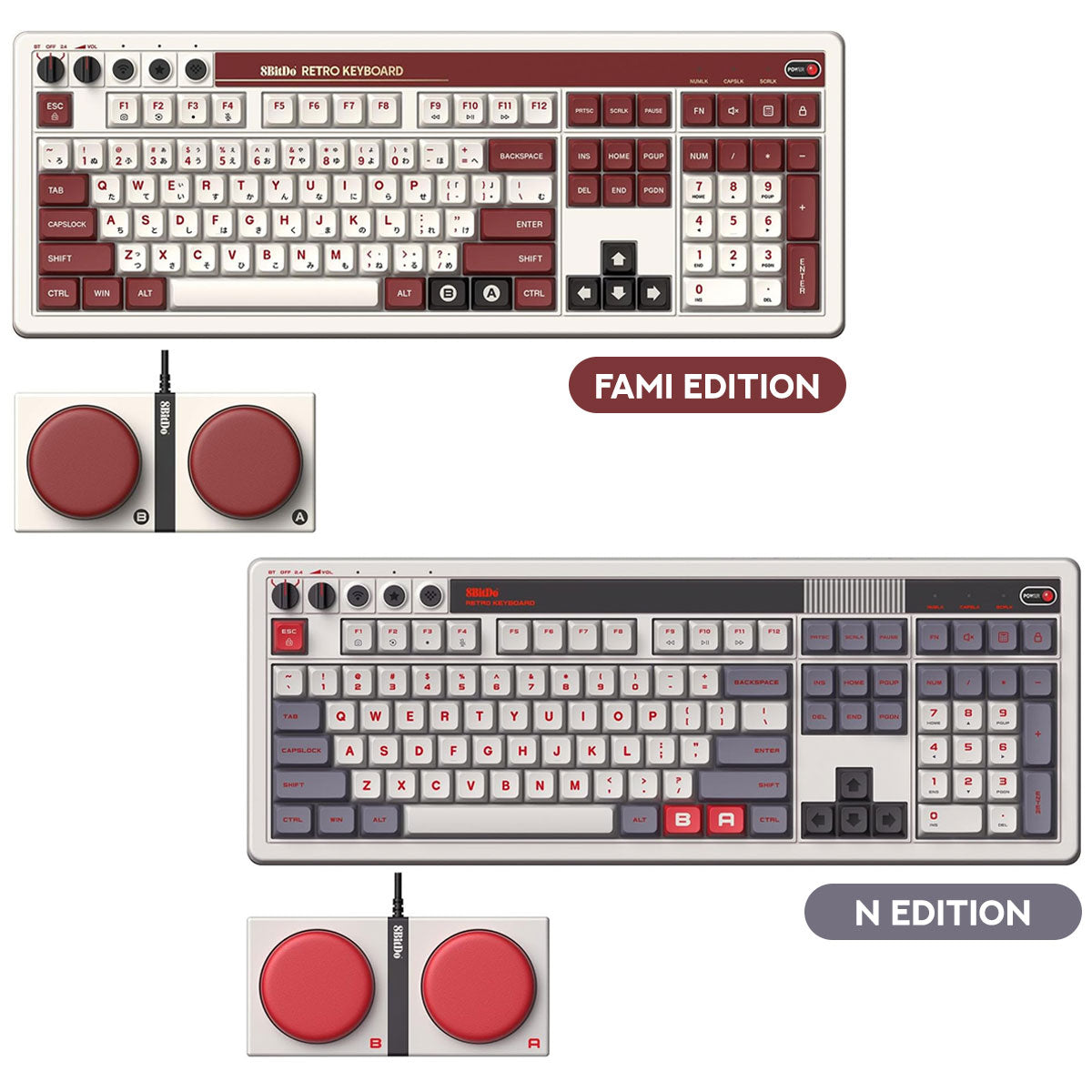 8Bitdo Retro 108 Mechanical Keyboard (Fami Edition, N Edition) (85HC)