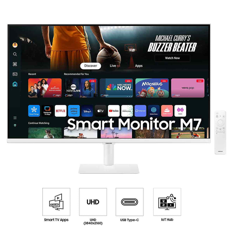 Samsung M7 M70D LS32DM701UEXXP 32" 4K (3840x2160) 60Hz 4ms GTG VA Smart Monitor (White)