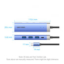 Vention 5-in-1 USB-C Docking Station - USB-C to HDMI + USB 3.0 x 3 + PD - 0.15M (Blue) (TGESB)