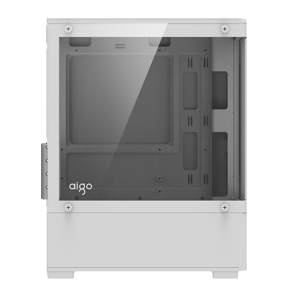 Aigo C196M Standard M-ATX Chassis Tempered Glass Side Panel with 3xCL12 Fans PC Case