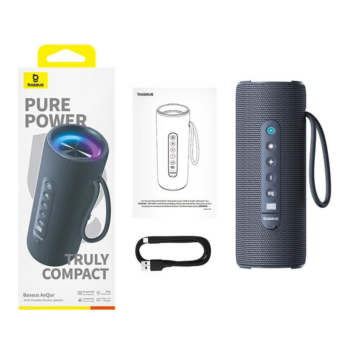 Baseus AeQur 30 Air Portable Wireless Speaker (Twilight Grey) (A20072600826-00)