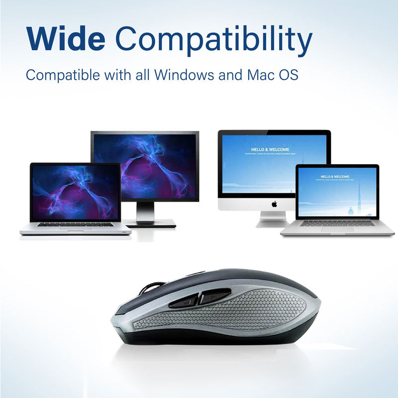 Promate Breeze 1600DPI Silent Switch Streamlined Wireless Mouse (Silver)