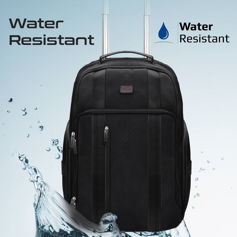 Promate CramPack-TR 2-in-1 15.6" Laptop Trolley Bag Backpack Large Multiple Compartments