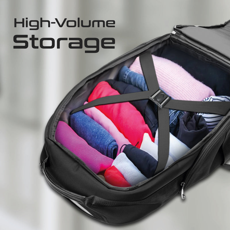 Promate CramPack-TR 2-in-1 15.6" Laptop Trolley Bag Backpack Large Multiple Compartments