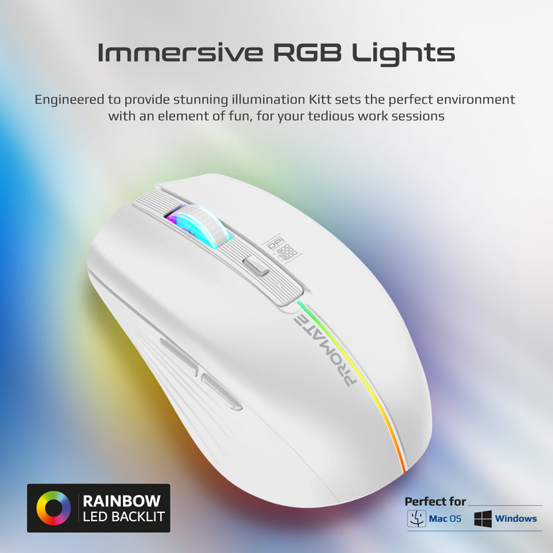 Promate Kitt 2.4Ghz Wireless Ergonomic Optical Mouse